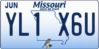 MO license plate YL1X6U