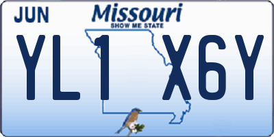 MO license plate YL1X6Y