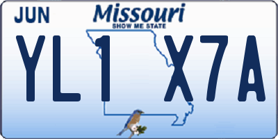 MO license plate YL1X7A