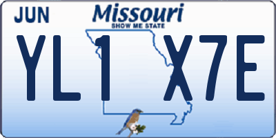 MO license plate YL1X7E