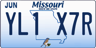 MO license plate YL1X7R