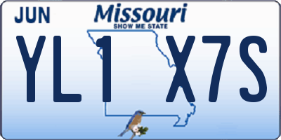 MO license plate YL1X7S