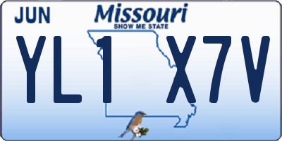 MO license plate YL1X7V