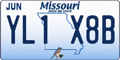 MO license plate YL1X8B