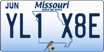 MO license plate YL1X8E