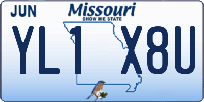 MO license plate YL1X8U