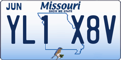 MO license plate YL1X8V