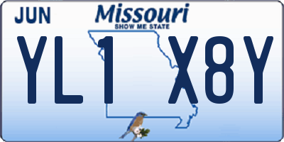 MO license plate YL1X8Y