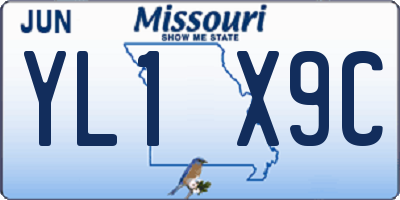 MO license plate YL1X9C