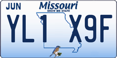 MO license plate YL1X9F