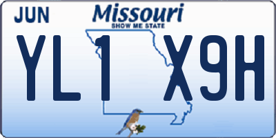 MO license plate YL1X9H