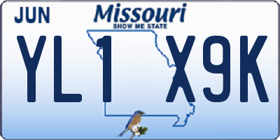 MO license plate YL1X9K