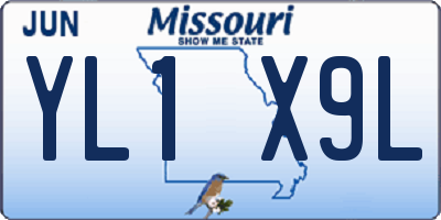 MO license plate YL1X9L