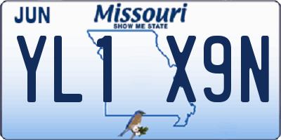 MO license plate YL1X9N