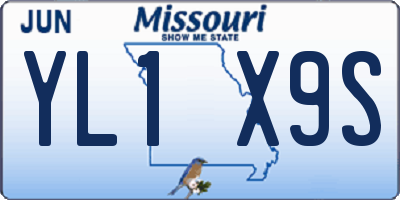 MO license plate YL1X9S
