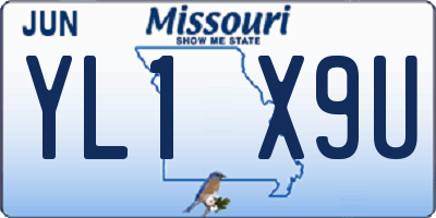 MO license plate YL1X9U