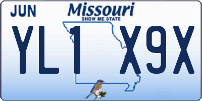MO license plate YL1X9X
