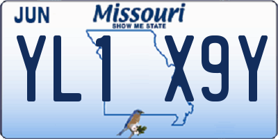 MO license plate YL1X9Y