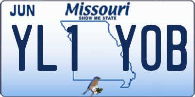 MO license plate YL1Y0B