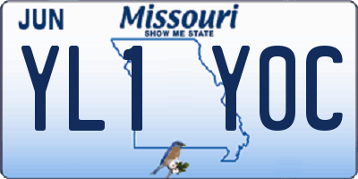 MO license plate YL1Y0C