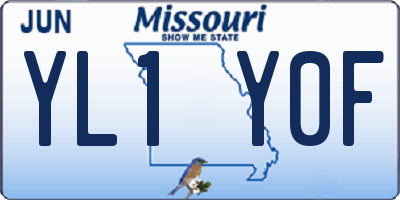 MO license plate YL1Y0F
