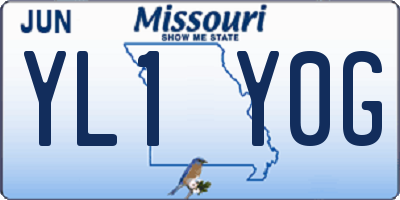 MO license plate YL1Y0G