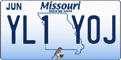 MO license plate YL1Y0J