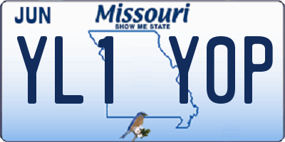 MO license plate YL1Y0P