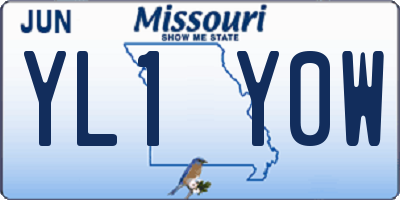 MO license plate YL1Y0W