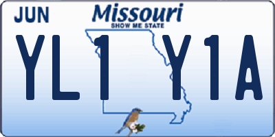 MO license plate YL1Y1A