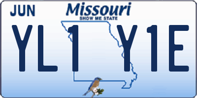 MO license plate YL1Y1E
