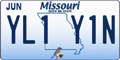 MO license plate YL1Y1N