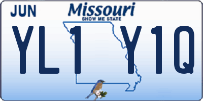 MO license plate YL1Y1Q