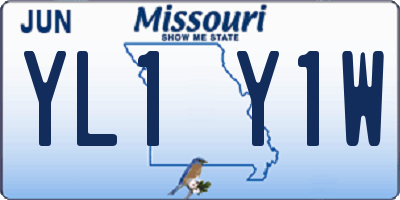 MO license plate YL1Y1W