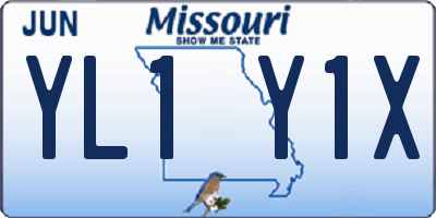 MO license plate YL1Y1X