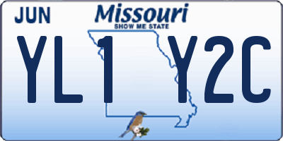 MO license plate YL1Y2C