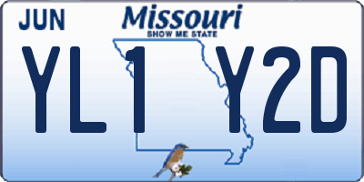 MO license plate YL1Y2D