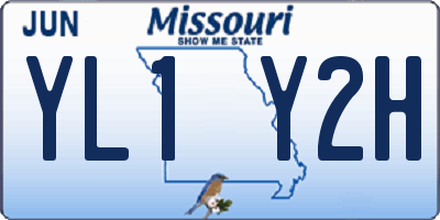 MO license plate YL1Y2H