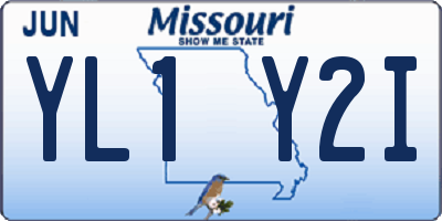 MO license plate YL1Y2I