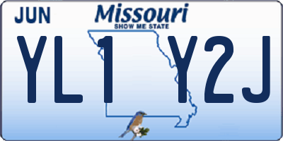 MO license plate YL1Y2J