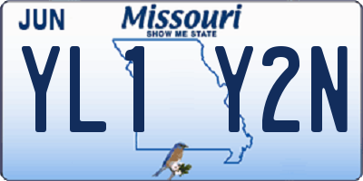 MO license plate YL1Y2N