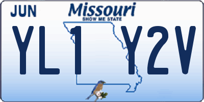 MO license plate YL1Y2V