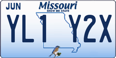 MO license plate YL1Y2X
