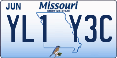 MO license plate YL1Y3C
