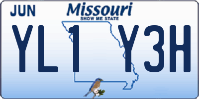 MO license plate YL1Y3H