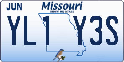 MO license plate YL1Y3S