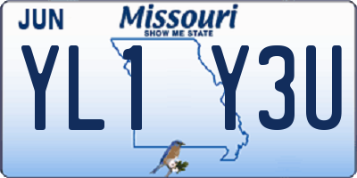 MO license plate YL1Y3U