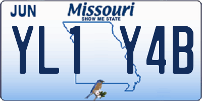 MO license plate YL1Y4B