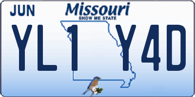 MO license plate YL1Y4D