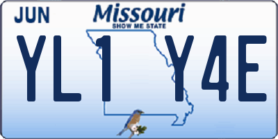 MO license plate YL1Y4E